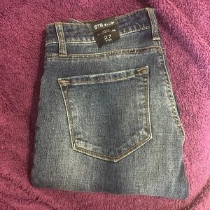 Darker wash straight leg jeans